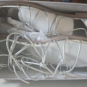2 pairs of sandals silver and black. NWoT